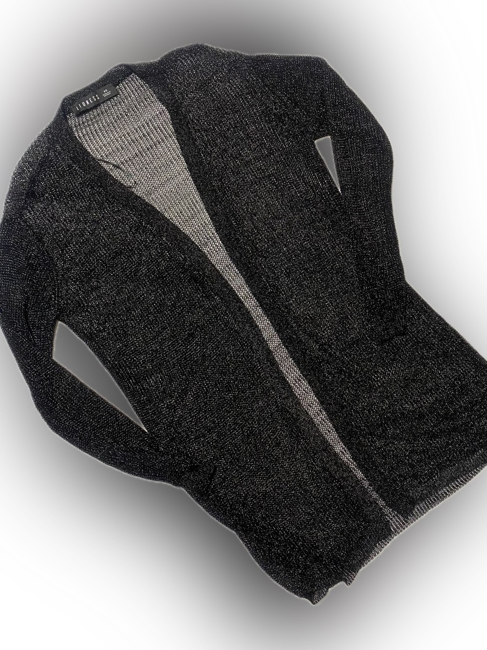 Lioness metal like Black Open-Front Women's Cardigan